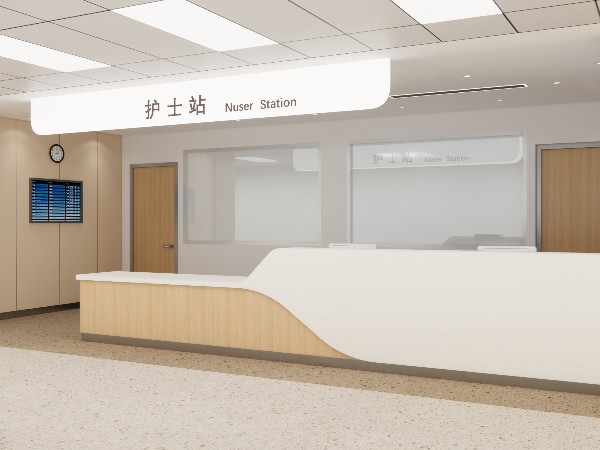 醫(yī)院大廳心脈：護(hù)士站與接待臺(tái)共筑健康防線